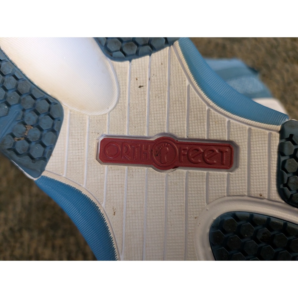 Orthofeet 984 Coral Blue Stretch Knit Walking Shoes Womens 11.5 D Wide Comfort - Picture 8 of 8